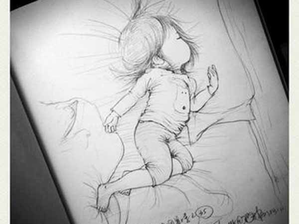 父亲为女儿画百睡图引网友泪奔赞pose很萌