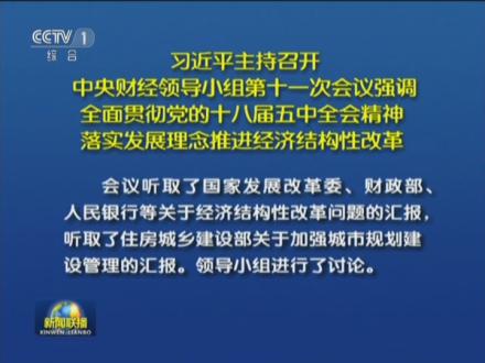 习近平主持召开中央财经领导小组第十一次会议强调全面贯彻党的十八届