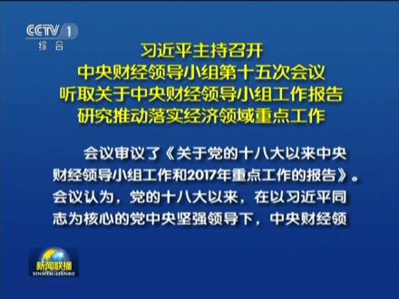 习近平主持召开中央财经领导小组第十五次会议